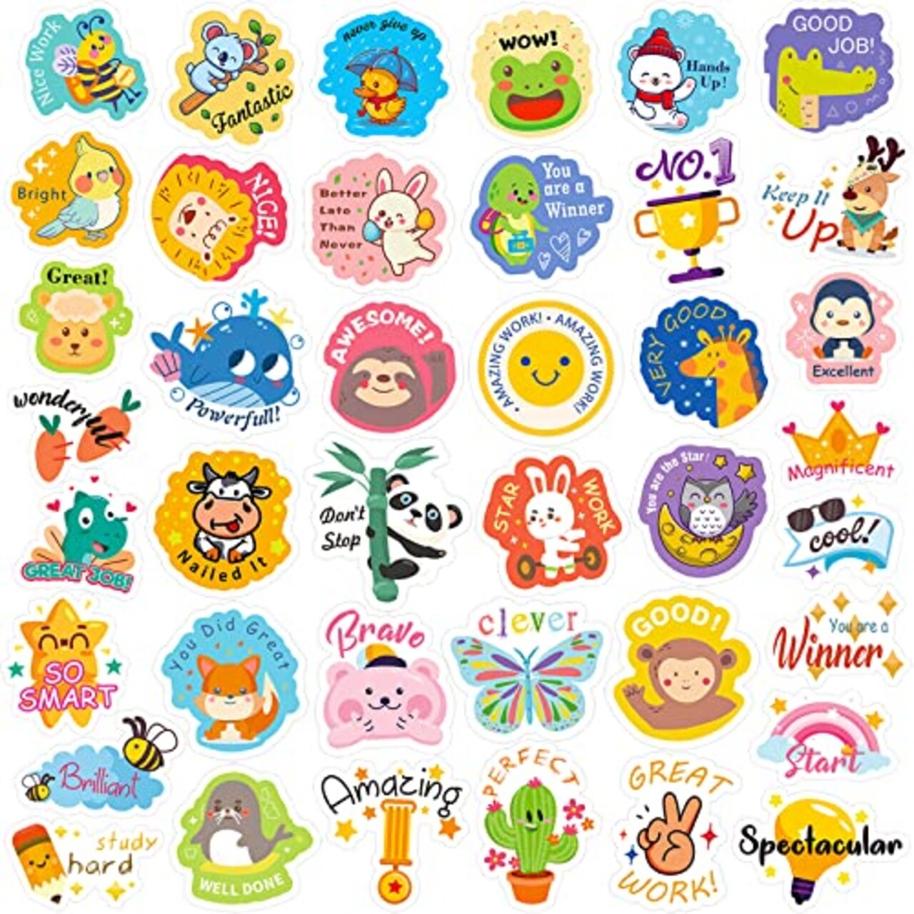 Reward Stickers for Kids,600PCS Motivational Stickers for Teachers Stickers Packs,Cute Animal Reward Stickers for Students Award School Incentive Stickers Teacher Supplies for Classroom